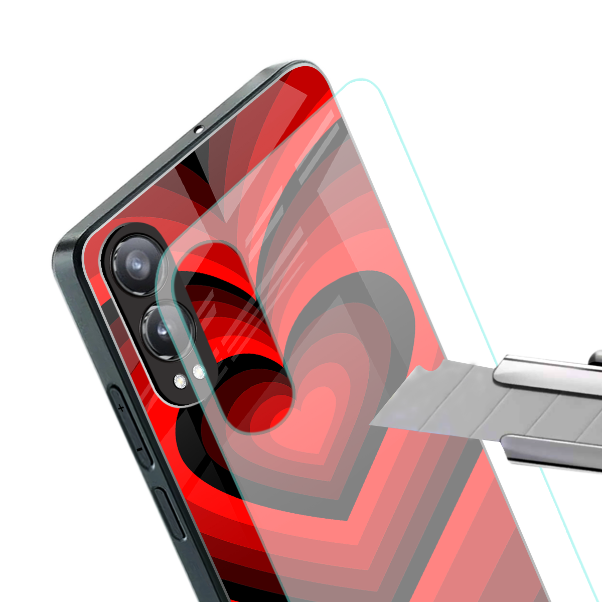 y2k red hearts wine edition back phone cover | glass case for oneplus nord ce 4 lite