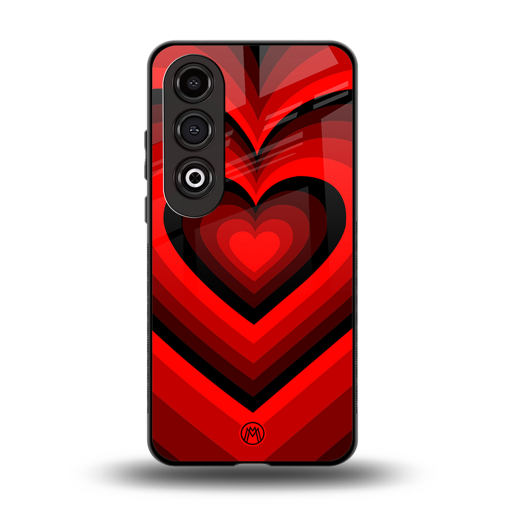 y2k red hearts wine edition back phone cover | glass case for oneplus nord ce 4