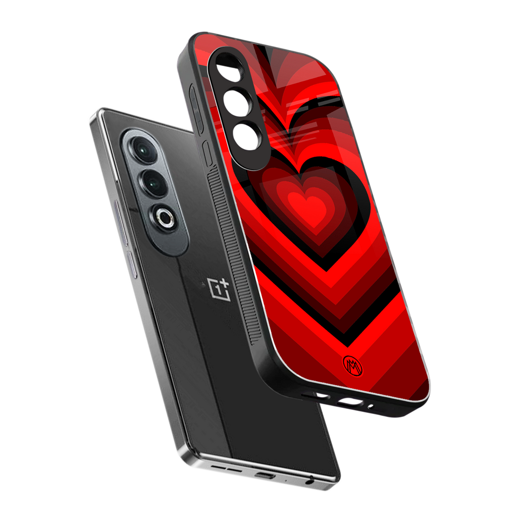 y2k red hearts wine edition back phone cover | glass case for oneplus nord ce 4