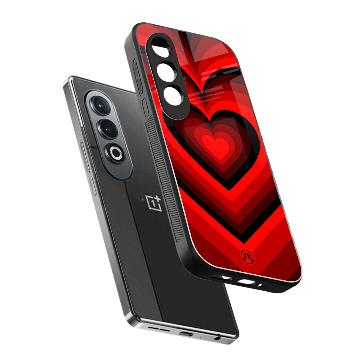 y2k red hearts wine edition back phone cover | glass case for oneplus nord ce 4