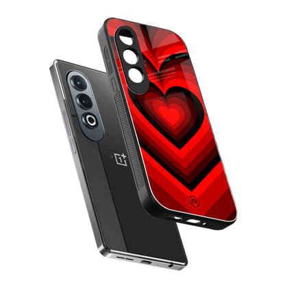 y2k red hearts wine edition back phone cover | glass case for oneplus nord ce 4