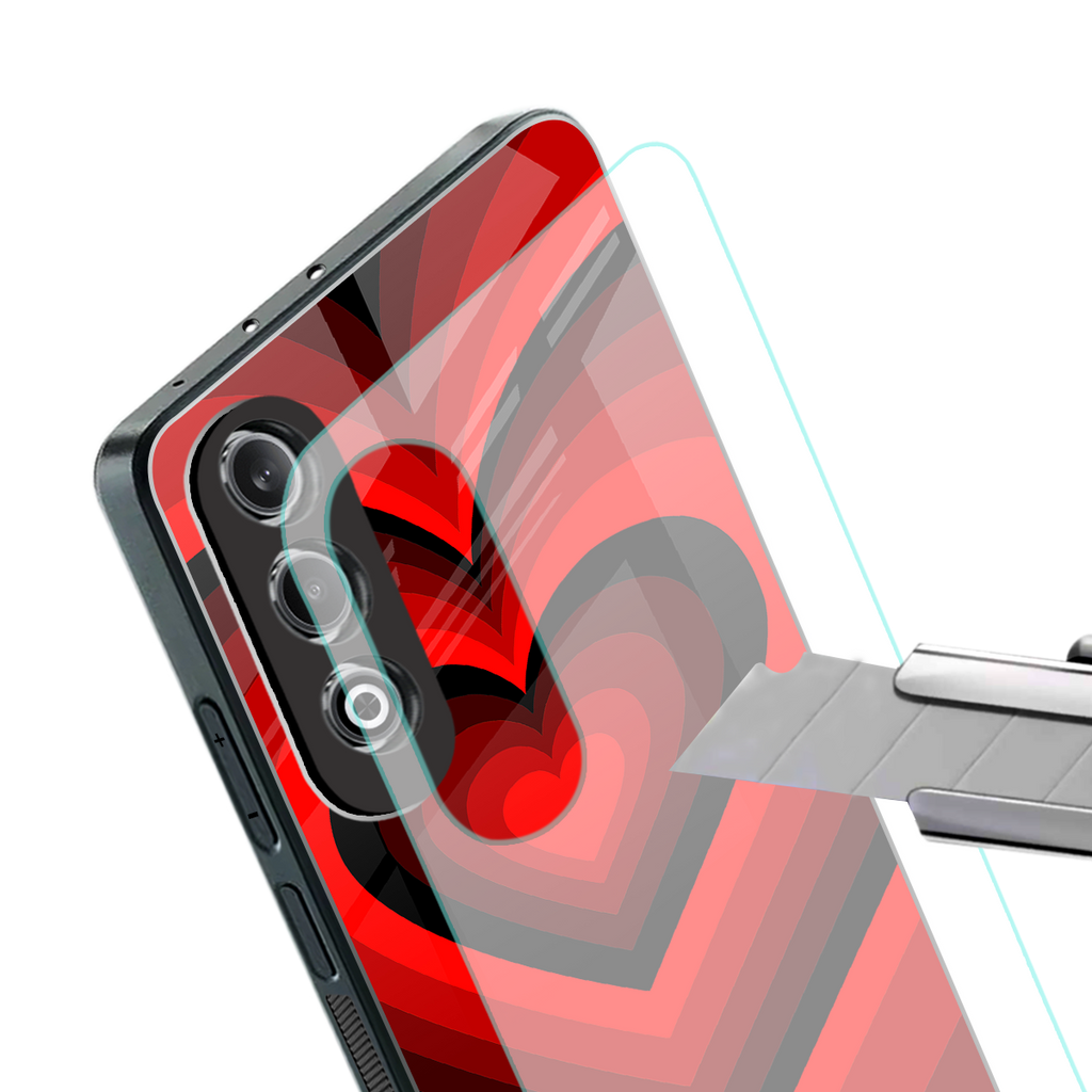 y2k red hearts wine edition back phone cover | glass case for oneplus nord ce 4