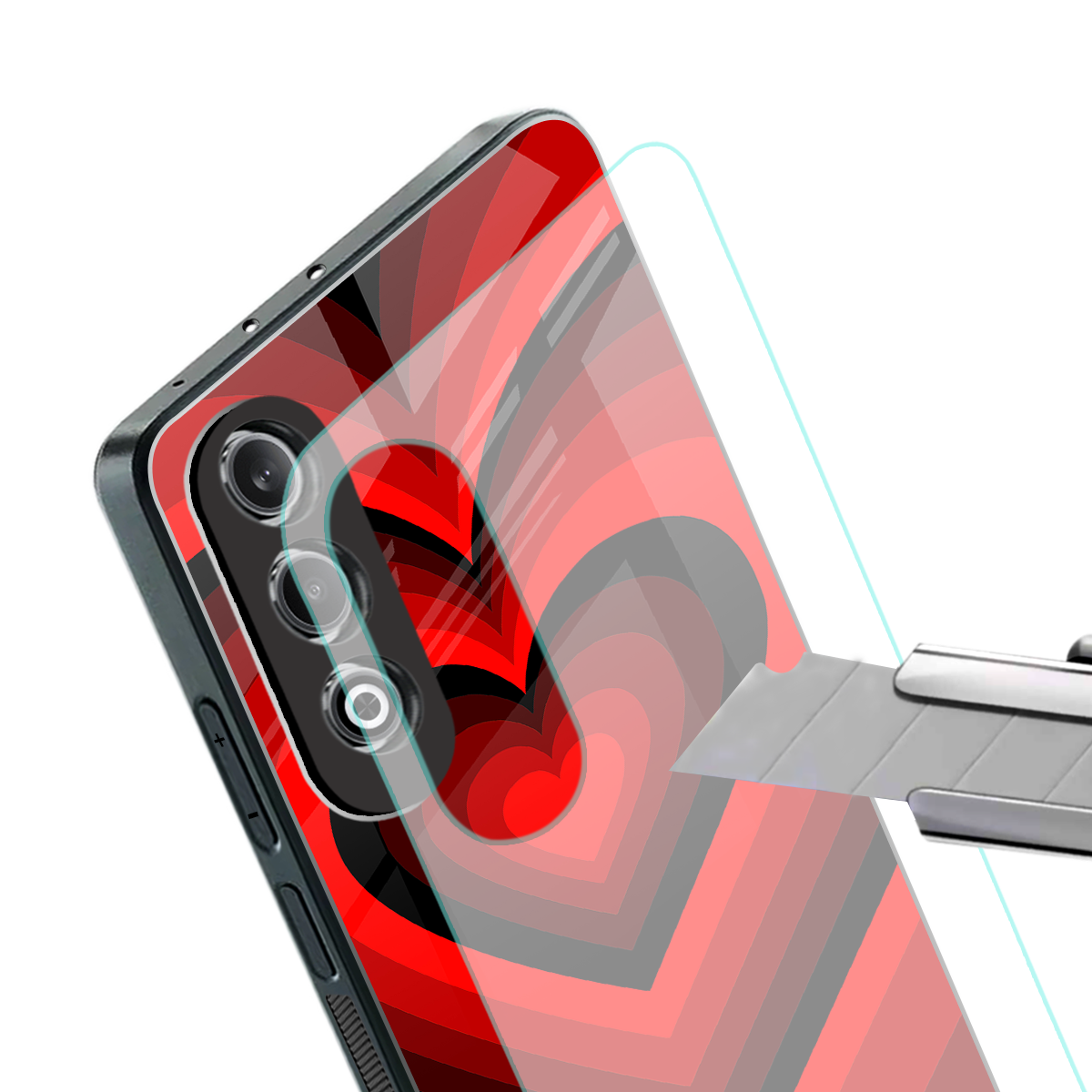 y2k red hearts wine edition back phone cover | glass case for oneplus nord ce 4