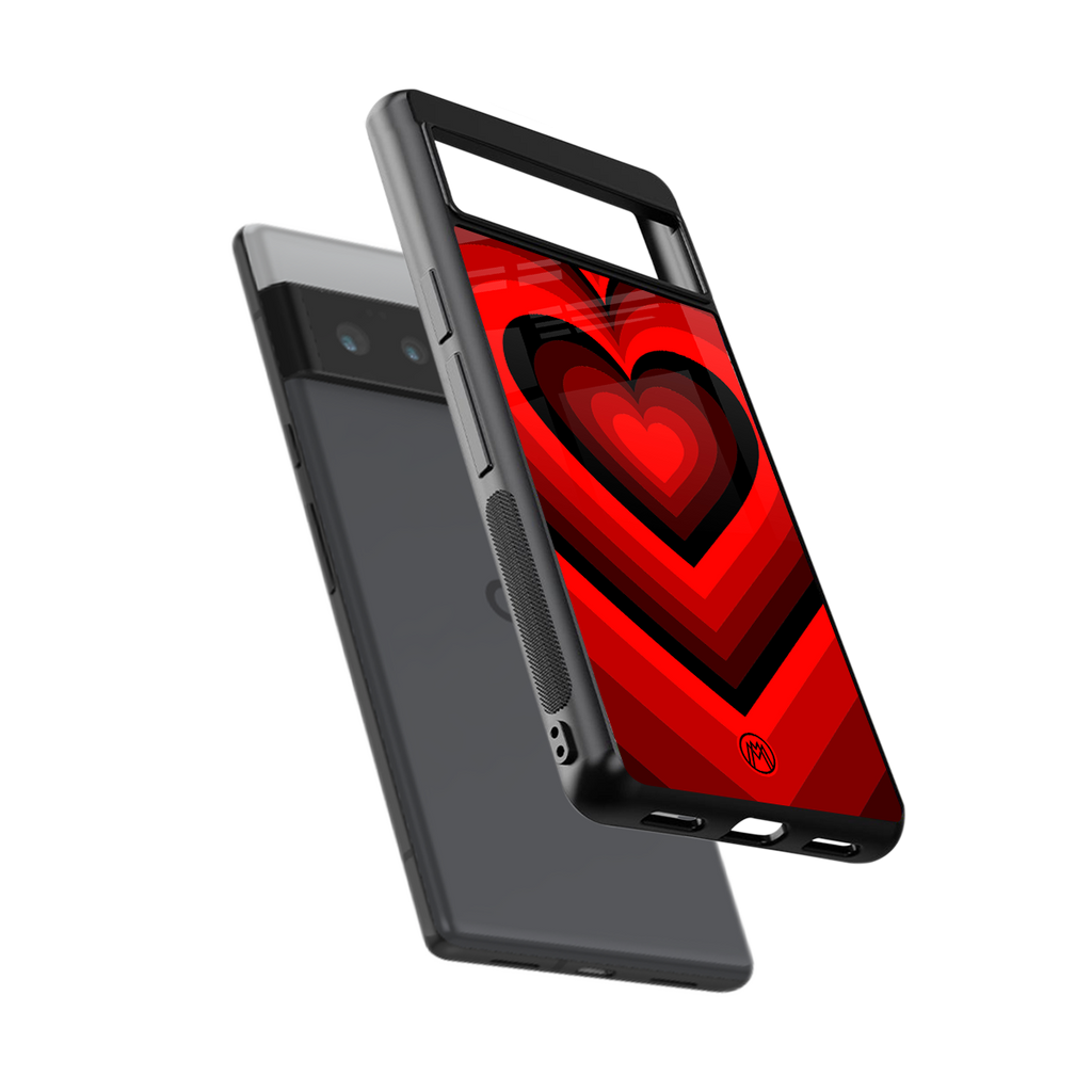 y2k red hearts wine edition back phone cover | glass case for google pixel 6 pro