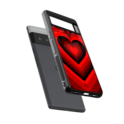 y2k red hearts wine edition back phone cover | glass case for google pixel 6 pro