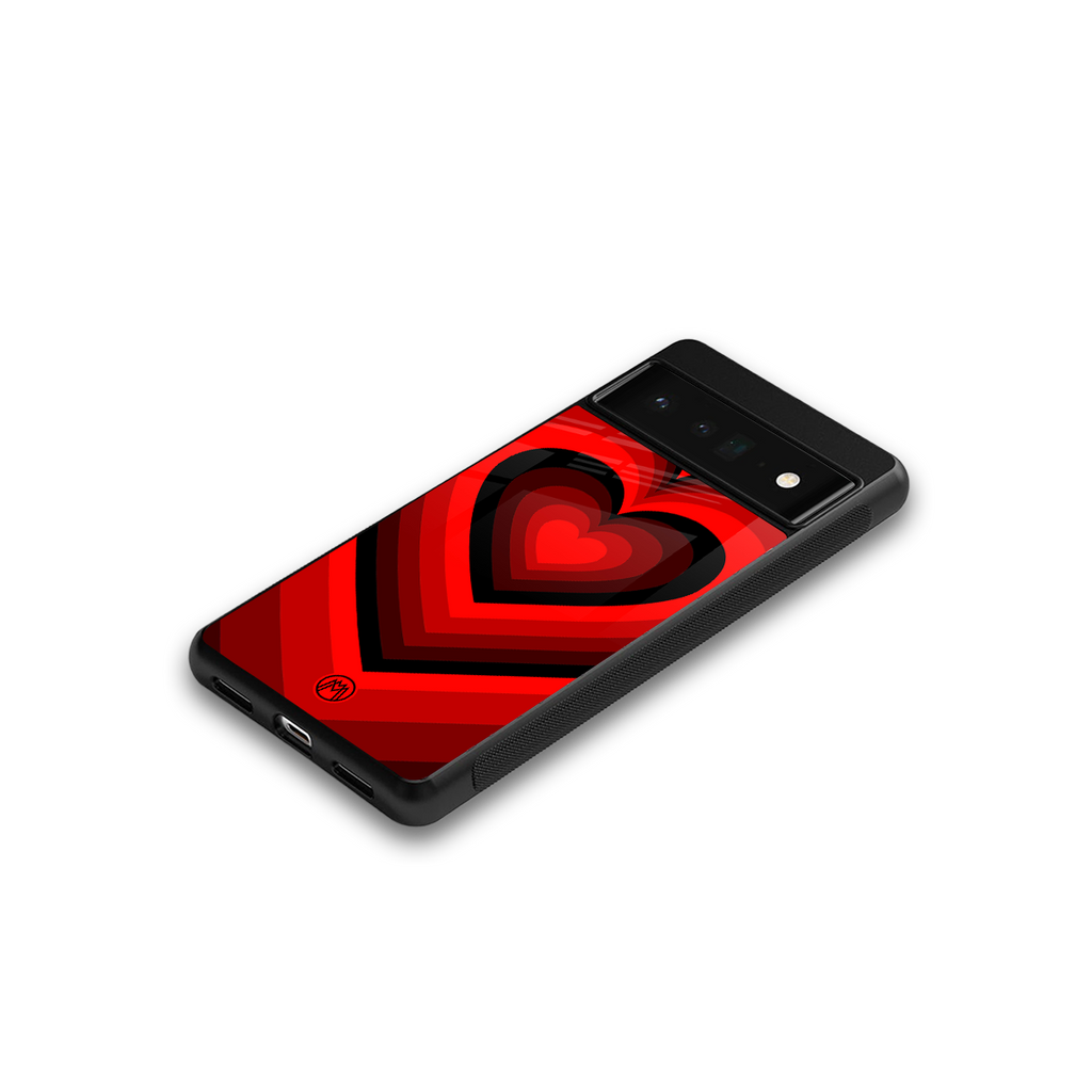 y2k red hearts wine edition back phone cover | glass case for google pixel 6 pro