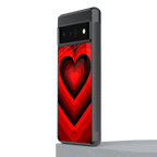 y2k red hearts wine edition back phone cover | glass case for google pixel 6 pro