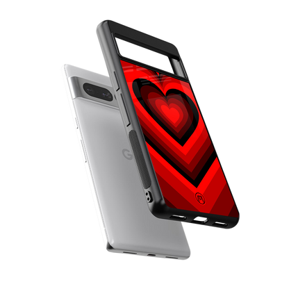 y2k red hearts wine edition back phone cover | glass case for google pixel 7 pro