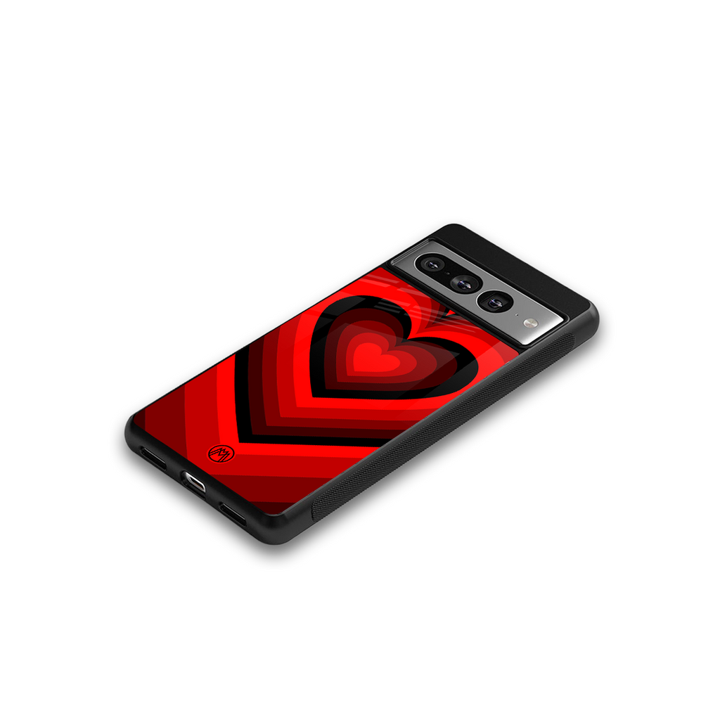 y2k red hearts wine edition back phone cover | glass case for google pixel 7 pro