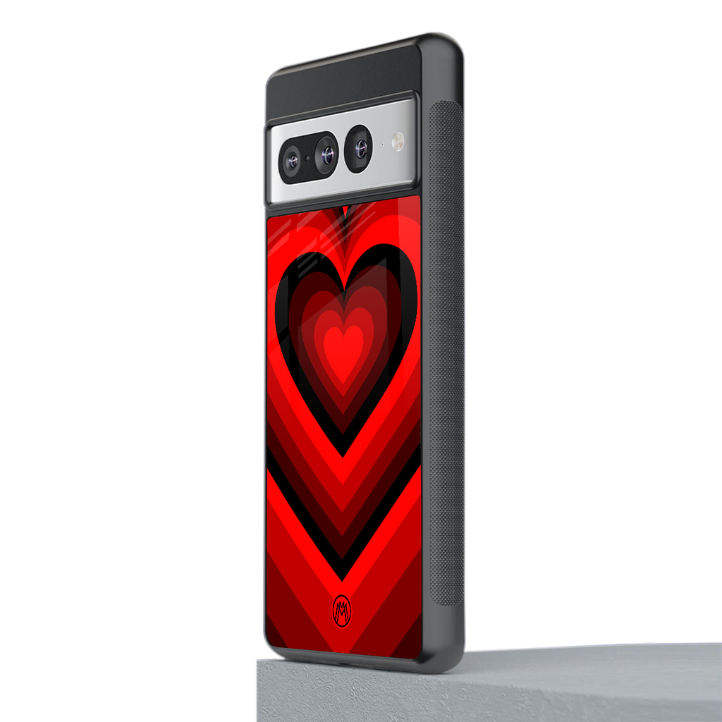 y2k red hearts wine edition back phone cover | glass case for google pixel 7 pro