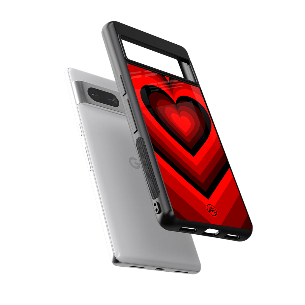 y2k red hearts wine edition back phone cover | glass case for Google Pixel 7