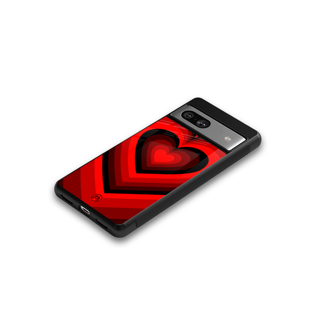 y2k red hearts wine edition back phone cover | glass case for Google Pixel 7A
