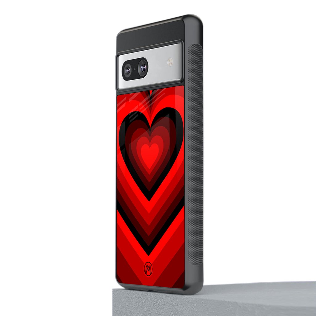 y2k red hearts wine edition back phone cover | glass case for Google Pixel 7