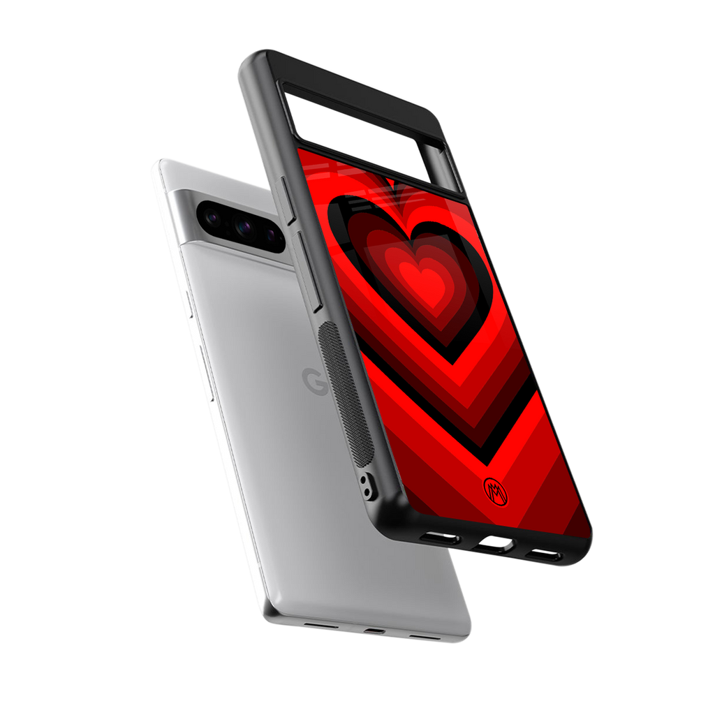 y2k red hearts wine edition back phone cover | glass case for google pixel 8 pro