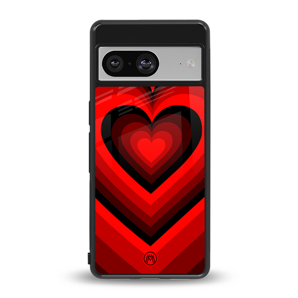 y2k red hearts wine edition back phone cover | glass case for Google Pixel 8