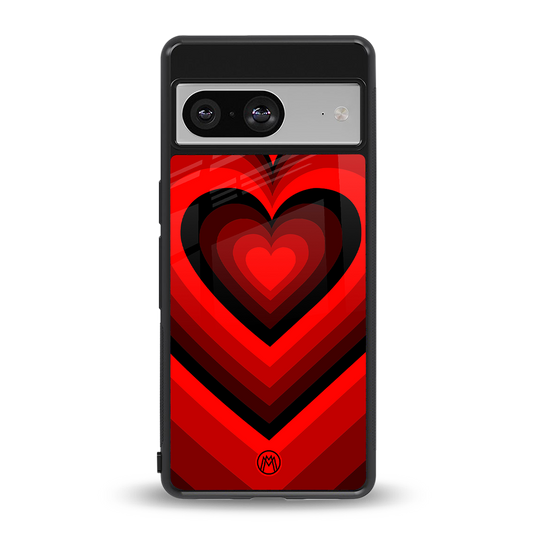 y2k red hearts wine edition back phone cover | glass case for Google Pixel 8