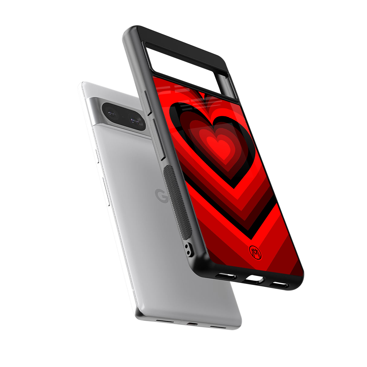 y2k red hearts wine edition back phone cover | glass case for Google Pixel 8
