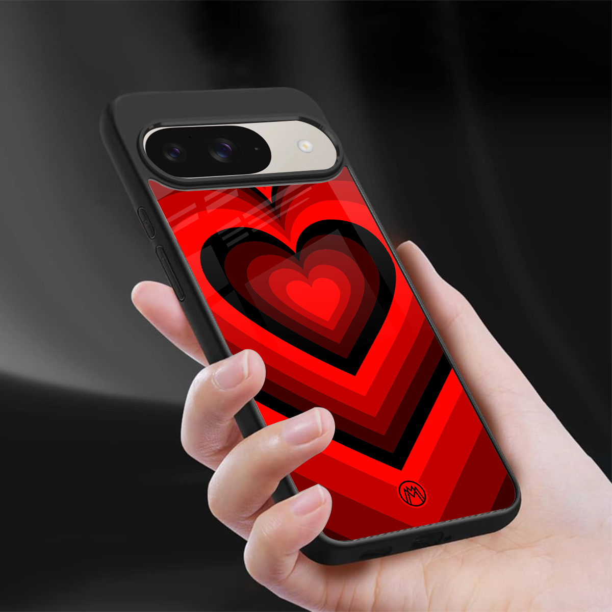 y2k red hearts wine edition back phone cover | glass case for google pixel 9