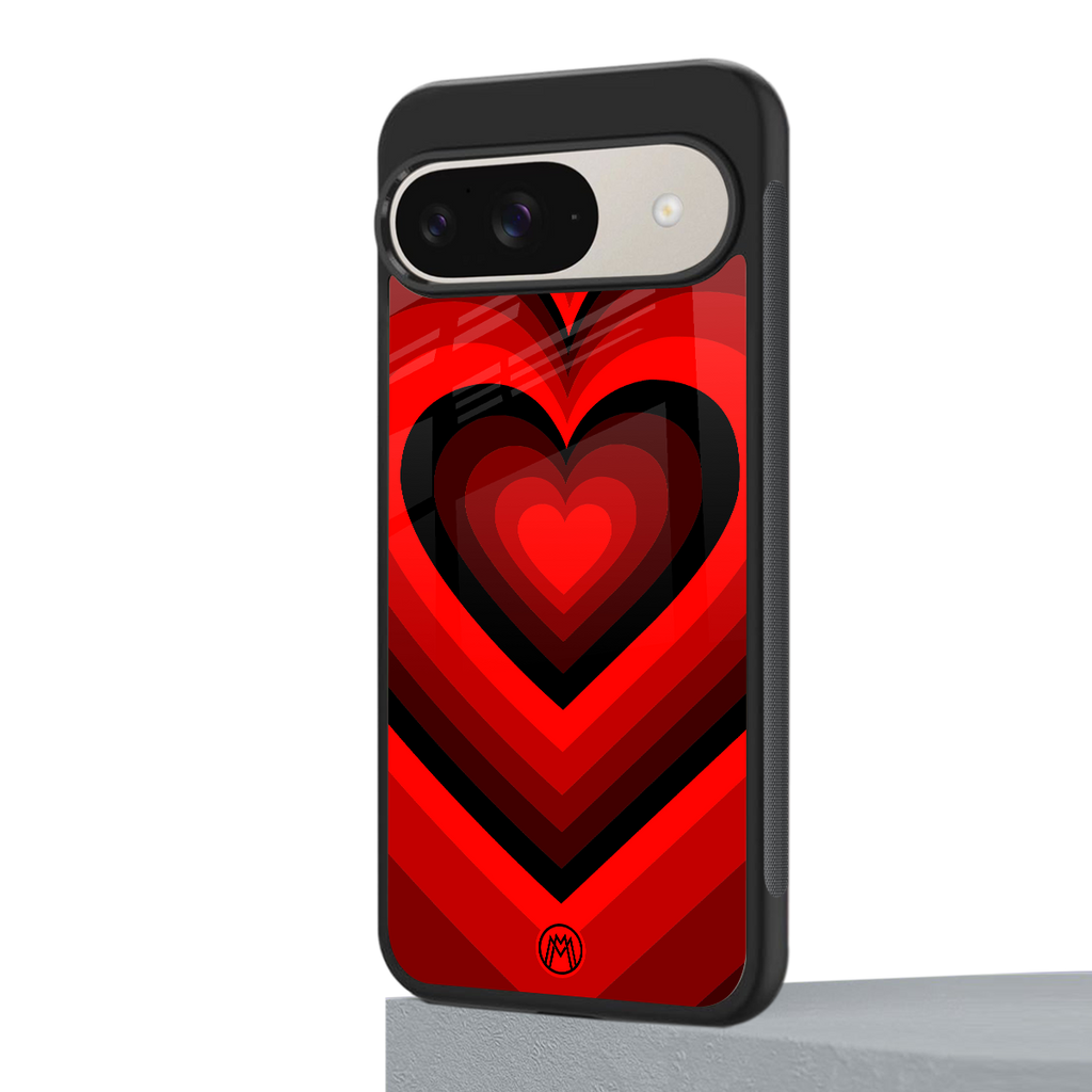 y2k red hearts wine edition back phone cover | glass case for google pixel 9