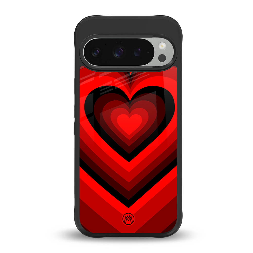 y2k red hearts wine edition back phone cover | glass case for google pixel 9 pro xl