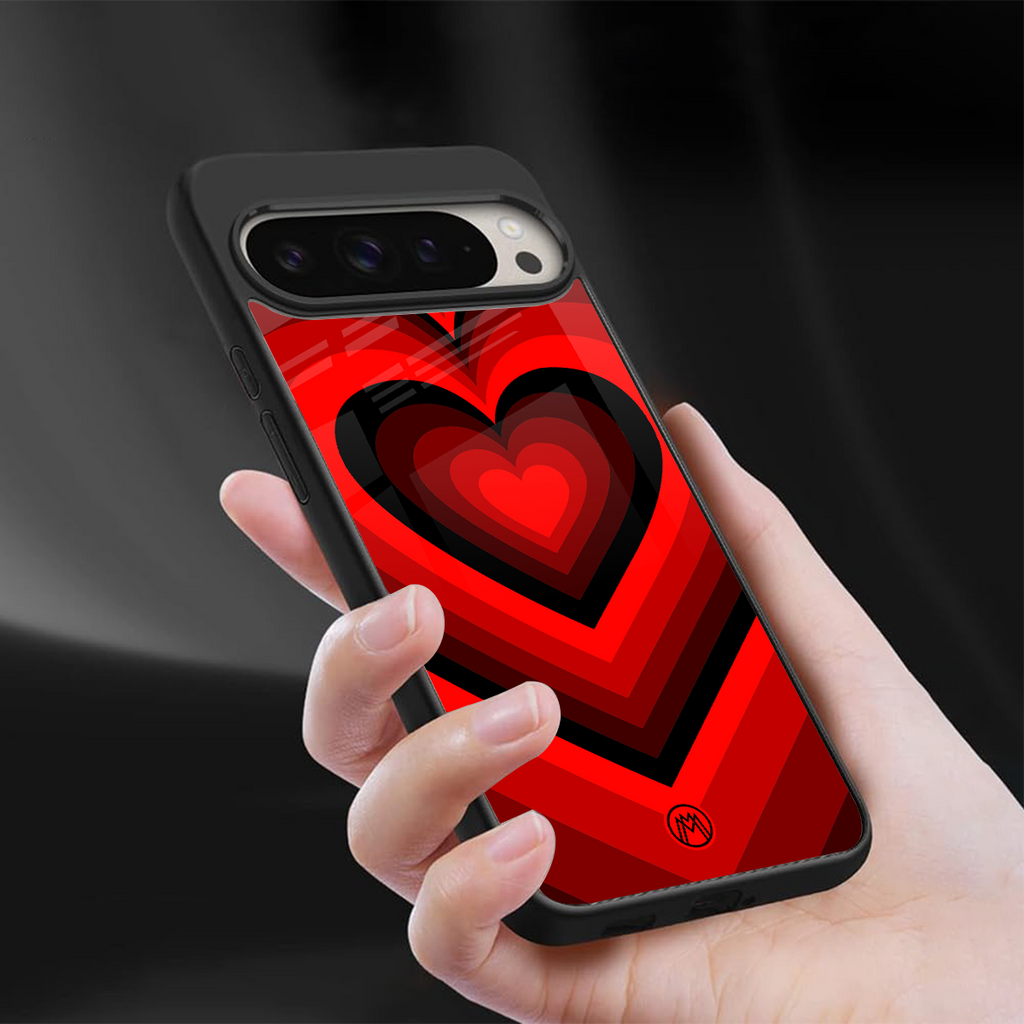 y2k red hearts wine edition back phone cover | glass case for google pixel 9 pro xl