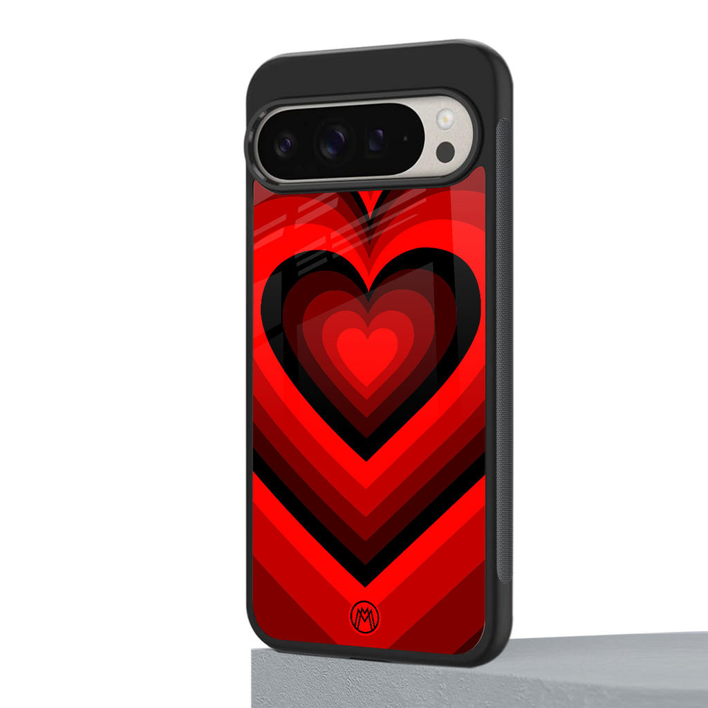 y2k red hearts wine edition back phone cover | glass case for google pixel 9 pro