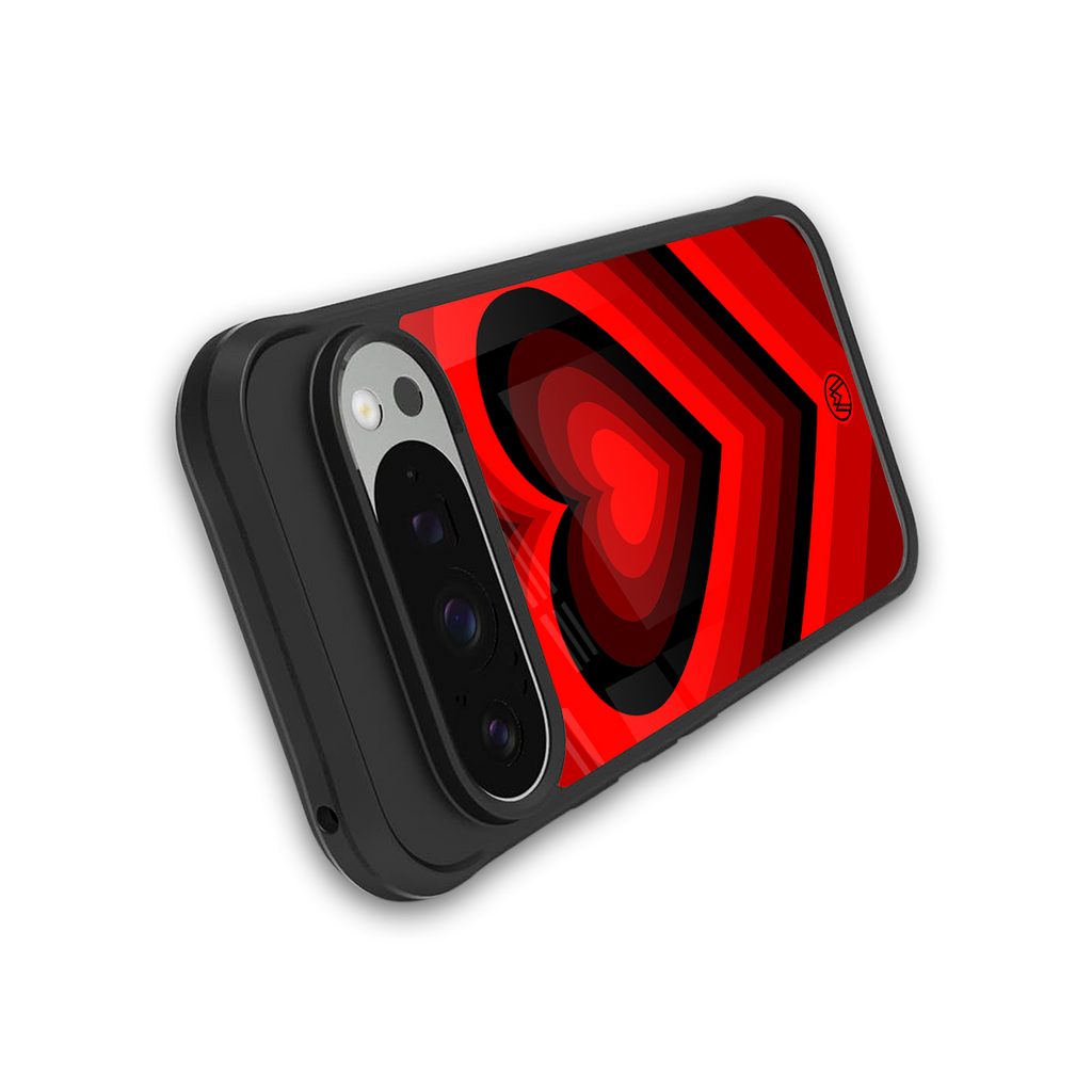 y2k red hearts wine edition back phone cover | glass case for google pixel 9 pro
