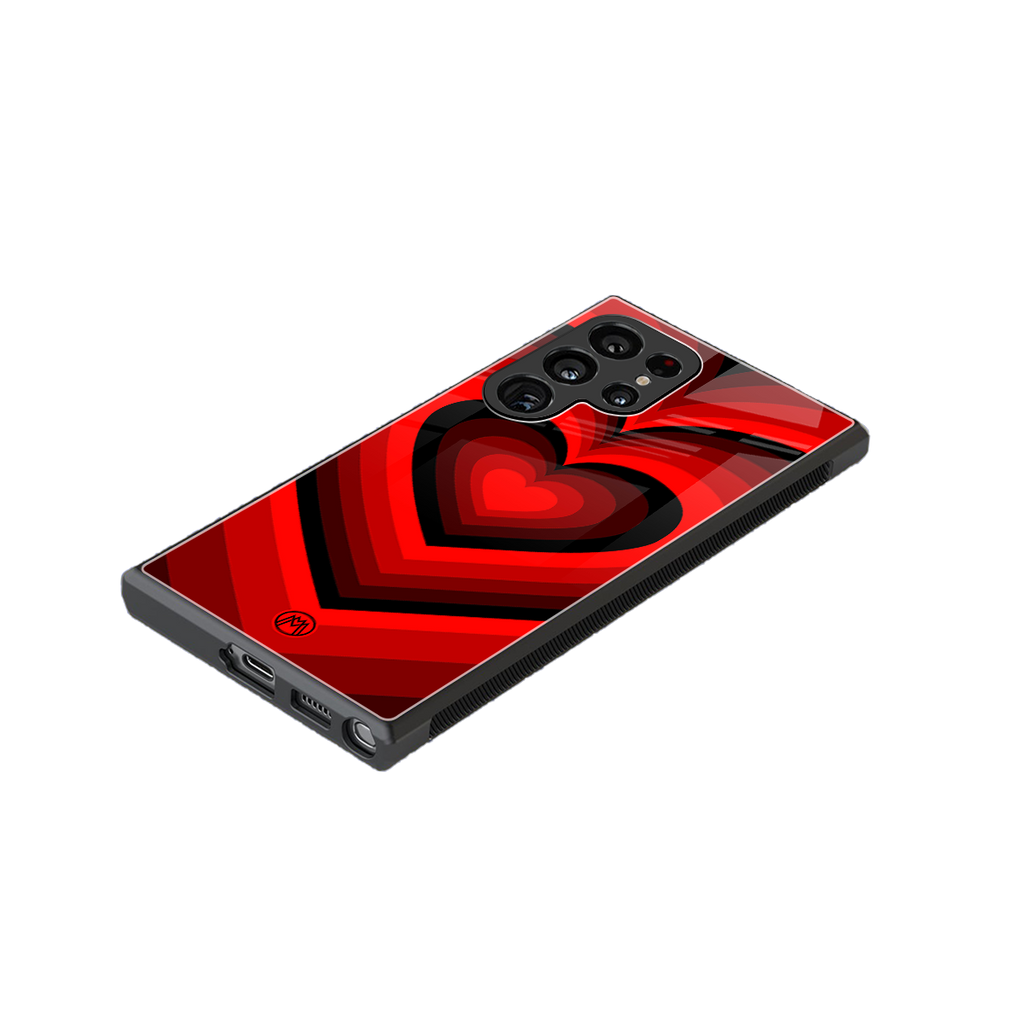y2k red hearts wine edition back phone cover | glass case for samsung galaxy s23 ultra