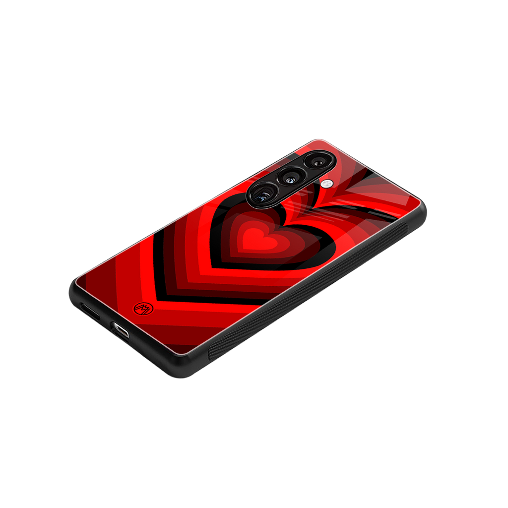 y2k red hearts wine edition back phone cover | glass case for samsung galaxy s24 fe