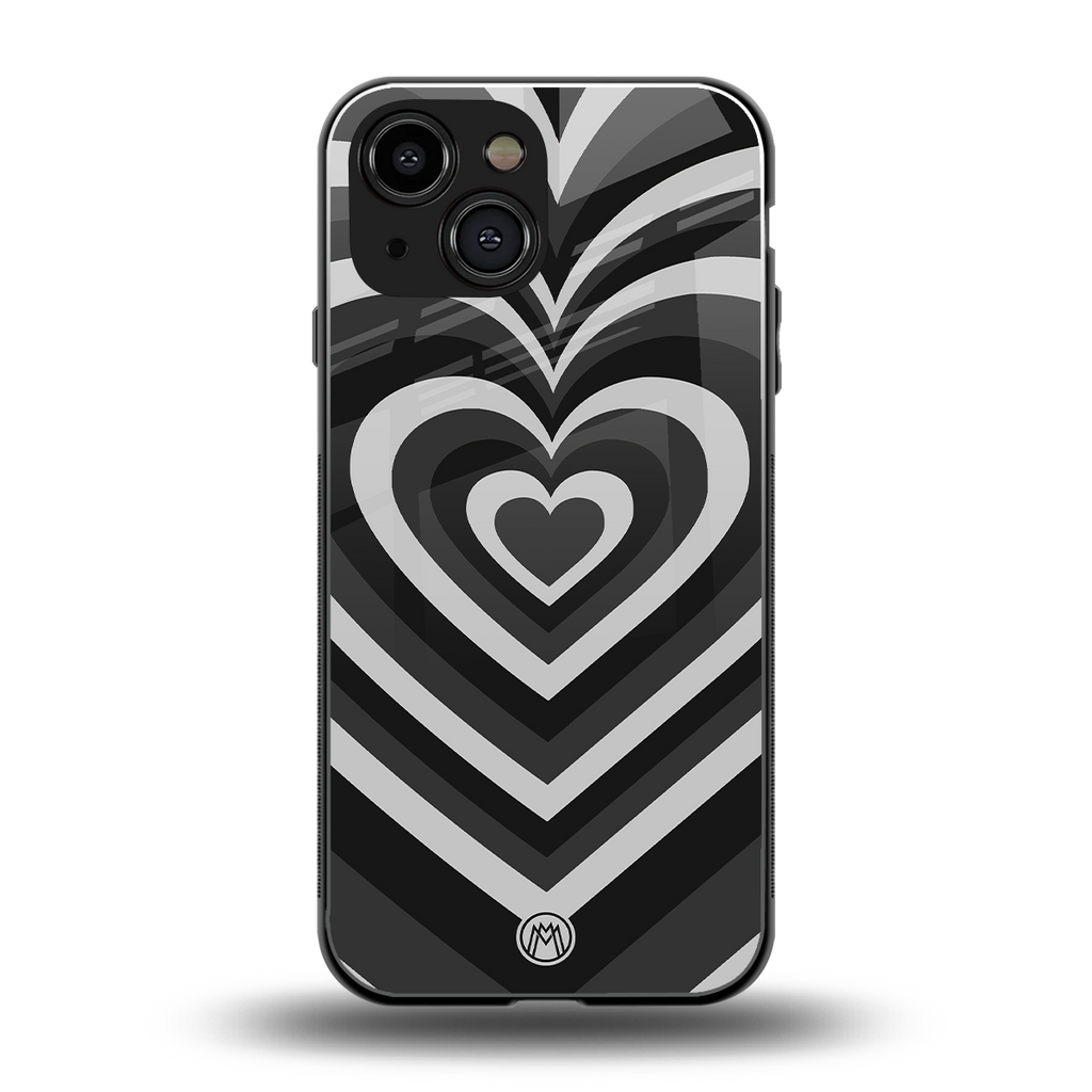 y2k retro black hearts back phone cover | glass case for iphone 13 mini