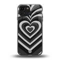y2k retro black hearts back phone cover | glass case for iphone 13 mini