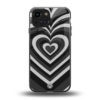 y2k retro black hearts back phone cover | glass case for iphone 13 mini