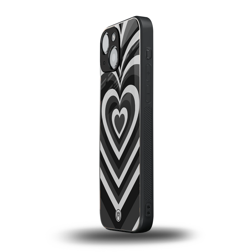 y2k retro black hearts back phone cover | glass case for iphone 13 mini