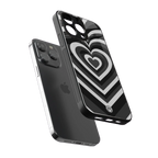 y2k retro black hearts back phone cover | glass case for iphone 13 pro max