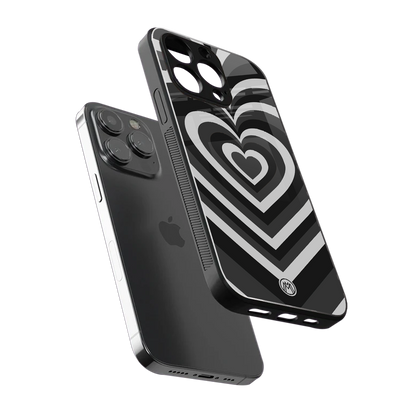 y2k retro black hearts back phone cover | glass case for iphone 13 pro max