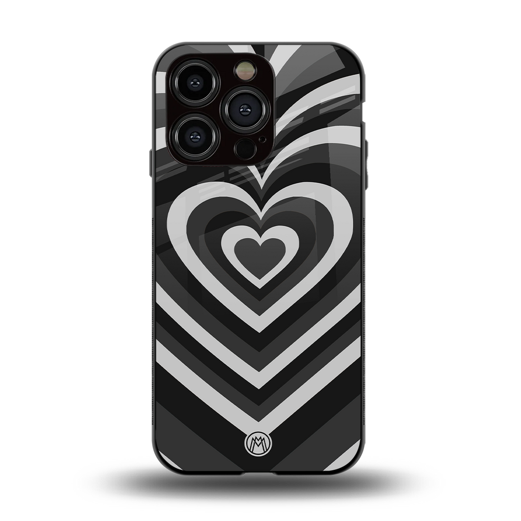 y2k retro black hearts back phone cover | glass case for iphone 13 pro