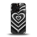 y2k retro black hearts back phone cover | glass case for iphone 13 pro