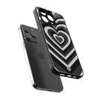 y2k retro black hearts back phone cover | glass case for iphone 13 pro