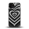 y2k retro black hearts back phone cover | glass case for iphone 13