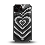 y2k retro black hearts back phone cover | glass case for iphone 13