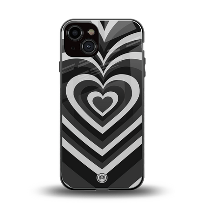 y2k retro black hearts back phone cover | glass case for iphone 13