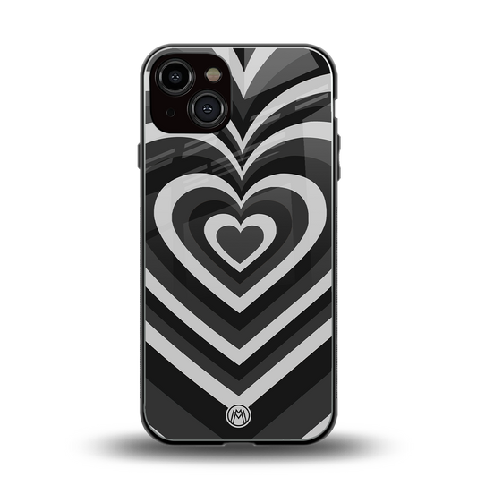 y2k retro black hearts back phone cover | glass case for iphone 13