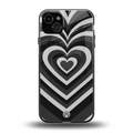 y2k retro black hearts back phone cover | glass case for iphone 14 plus
