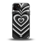 y2k retro black hearts back phone cover | glass case for iphone 14 plus