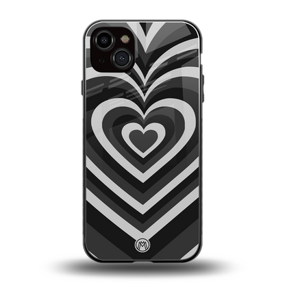 y2k retro black hearts back phone cover | glass case for iphone 14 plus