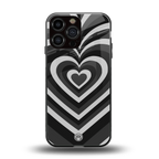 y2k retro black hearts back phone cover | glass case for iphone 14 pro max