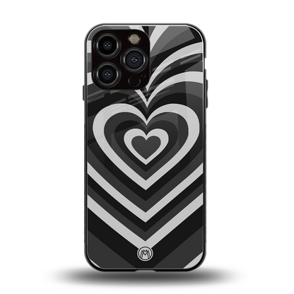 y2k retro black hearts back phone cover | glass case for iphone 14 pro max