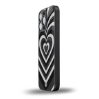 y2k retro black hearts back phone cover | glass case for iphone 14 pro max