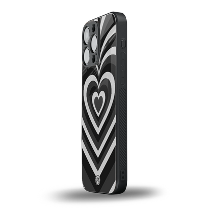 y2k retro black hearts back phone cover | glass case for iphone 14 pro max