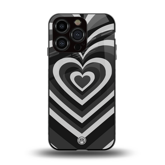 y2k retro black hearts back phone cover | glass case for iphone 14 pro
